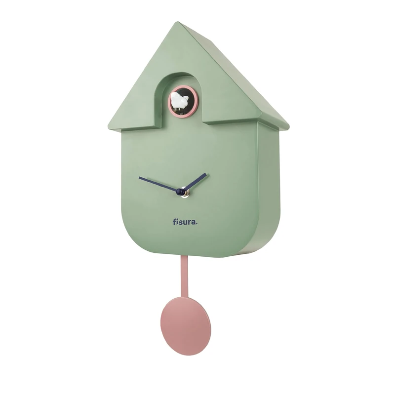 FISURA - Cuckoo Clock Wall Clock Original Gift Wall Clock 3 AA Batteries Not Included Dimensions: 21.5 x 8 x 41.5 cm ABS Plastic (Mint)
