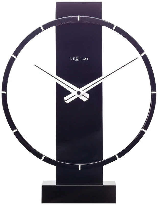 NeXtime - Table/Wall Clock - 34 x 27 cm - Wood/Steel - Black - 'Carl Small'