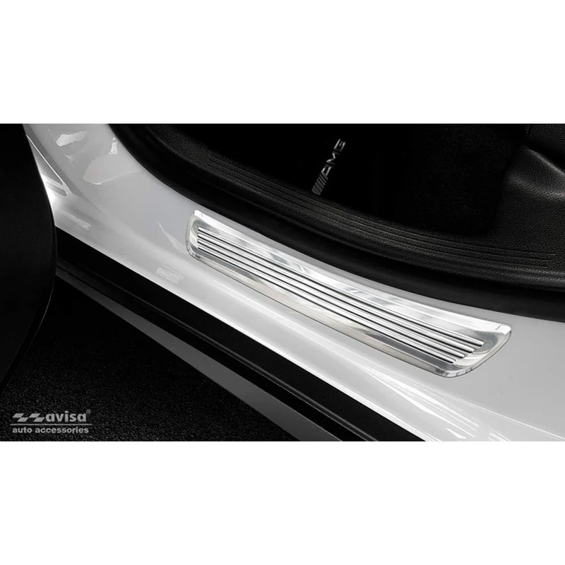 Avisa Inox door sill protectors compatible with Mercedes GLC/GLC Coupe 2015-2019 & FL 2019- 2-pieces (rear doors)