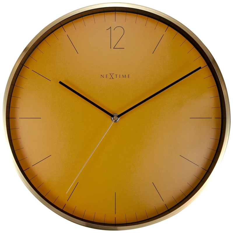 NexTime- Wall clock - Ø 34 cm - Glass/Metal - Fruity Manderin - 'Essential Gold'