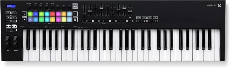 Novation Launchkey 61 [MK3] MIDI Keyboard Controller — Seamless Ableton Live Integration. Chord Mode, Scale Mode, and Arpeggiator. All the software you need for Music Production.