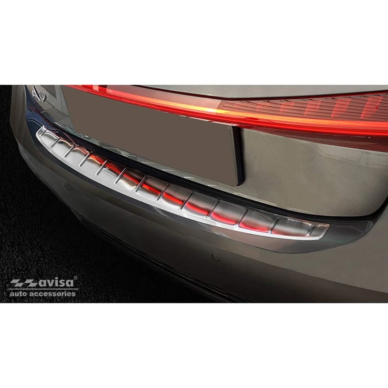 Avisa Stainless Steel Rear bumper protector compatible with Audi A7 (C8) Sportback 2018- 'Ribs'