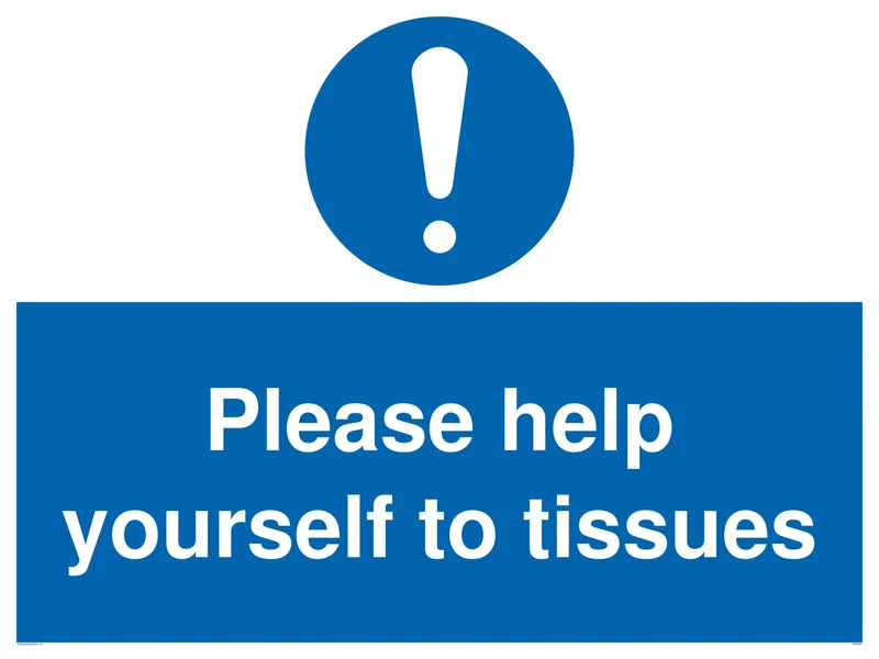Please help yourself to tissues sign - Plastic Rigid 3mm - Image 1