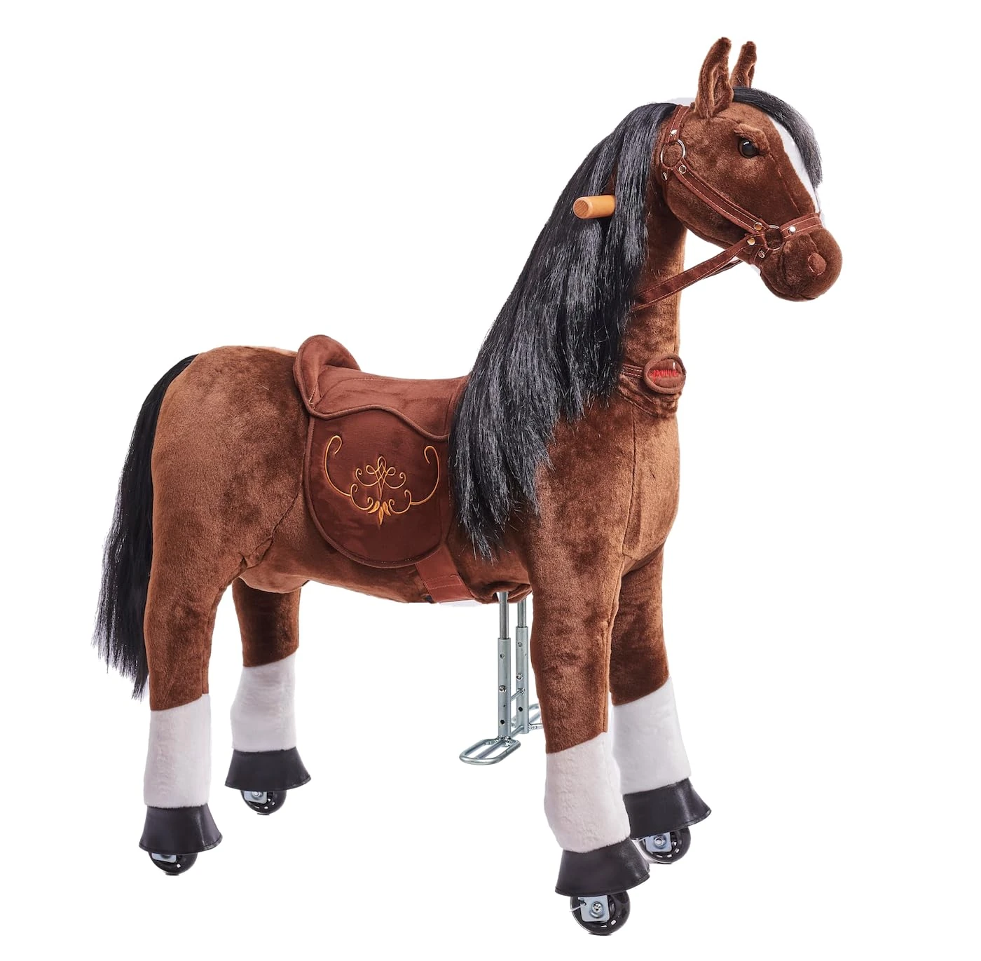 Ponnie Happy Riding Horse 5-12 Years - Horse on Wheels Inline Skates, combable mane, adjustable footsupports, detachable saddle