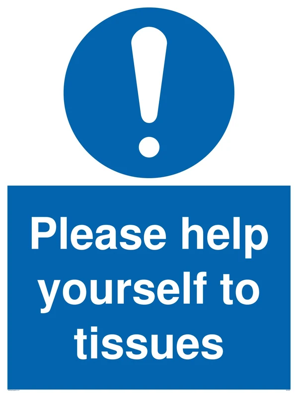 Please help yourself to tissues sign - Correx Corrugated Plastic 5mm