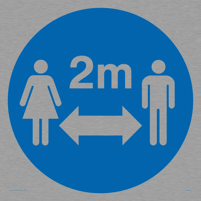 Social distance symbol sign - Stainless Steel 1mm