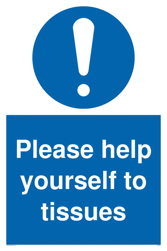 Please help yourself to tissues sign - Plastic Rigid 3mm