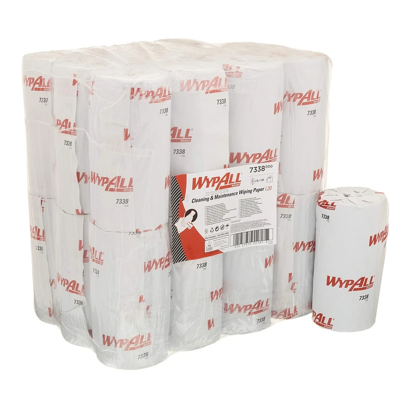 WypAll 7338 Cleaning & Maintenance Wiping Paper L20 Compact Rolls, 2 ply, Blue (24 rolls x 116 sheets)