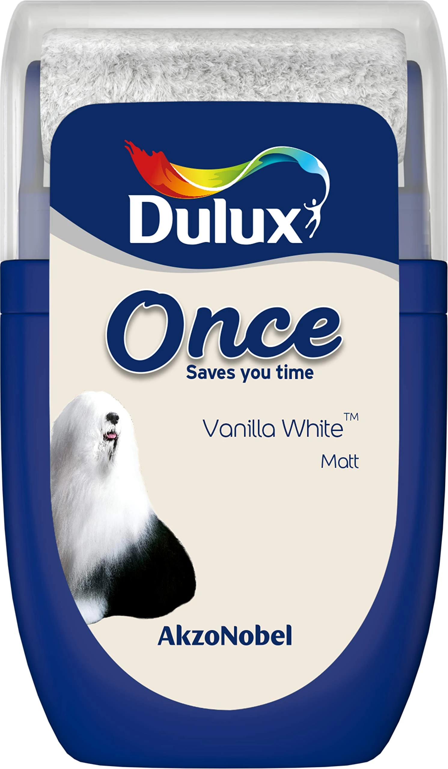 Dulux 5268047 Once Tester Paint, Vanilla White, 30 Millilitres