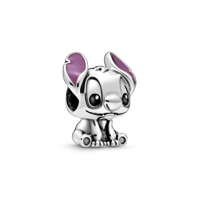 Pandora Disney Stitch silver charm with black and purple enamel