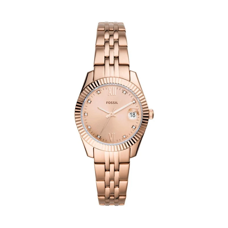 Fossil Watch for Women Scarlette Mini, Quartz Movement, 32 mm Rose Gold Stainless Steel Case with a Stainless Steel Strap, ES4898