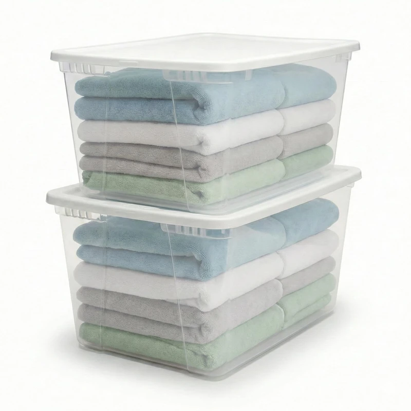 Homz Snaplock Clear Storage Bin with Lid, X Large-56 Quart, White, 2 Count