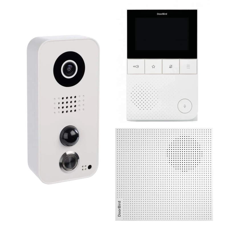 DoorBird KIT 3 D101 IP Door Entry Video Monitor A1101 and Chime A1061W-Doorbird, White
