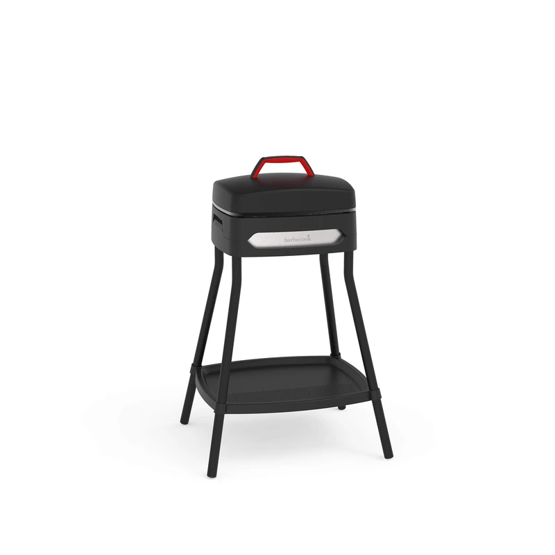 Barbecook Electric Grill for Use as a Standing Grill or Table Grill, Electric Grill Plate with Non-Stick Coating, BBQ Grill for Indoor and Outdoor Use, 2000 W, Black, 59 x 49 x 97 cm