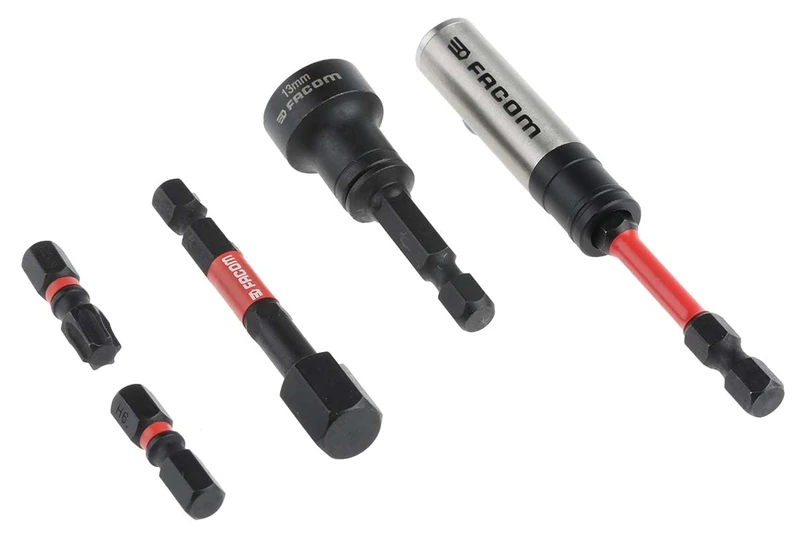 FACOM Set of 24 1/4 Inch Impact Bits and Accessories - 30 Screwing Parts - EN.1J30PB