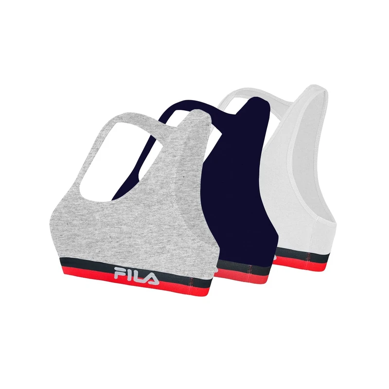 FILA Women's Sports Bra, Fitness, Freedom of Movement (Pack of 3), FU6048, M