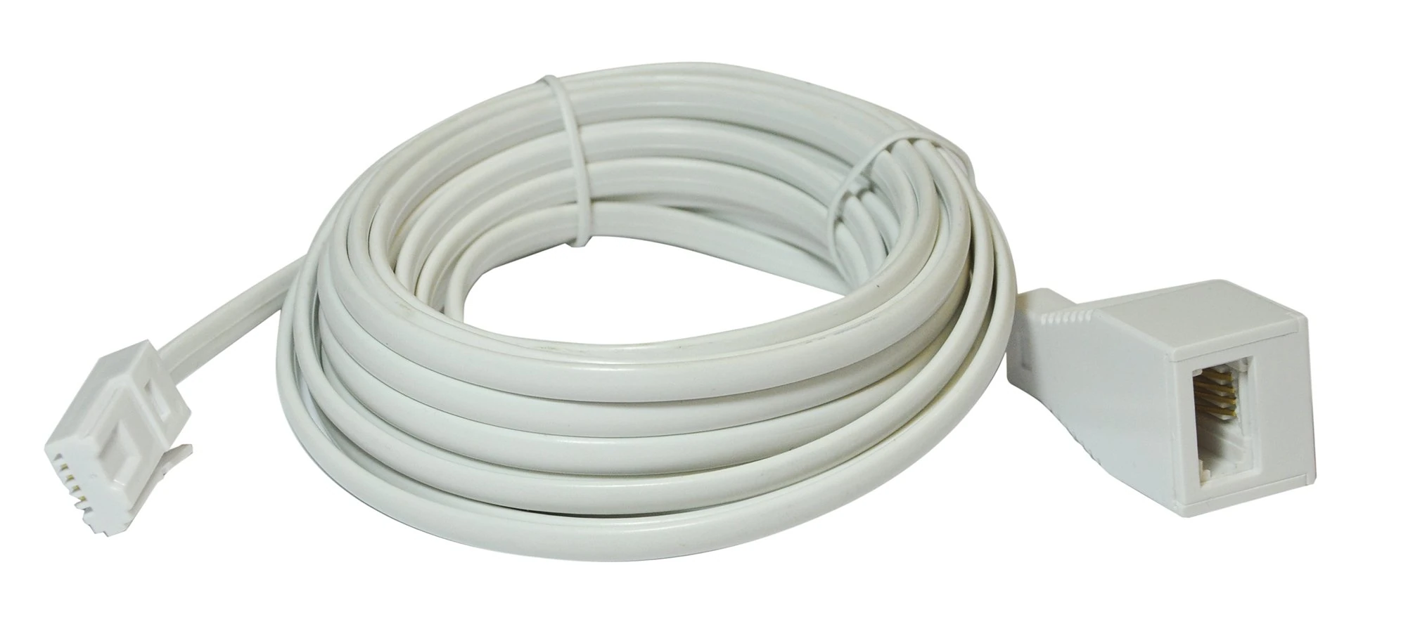 BT Telephone Extension Cable - White Coloured - BT Male Plug to Female Socket BT431A - 4 Core - Copper Wiring, Broadband Ready (3m)