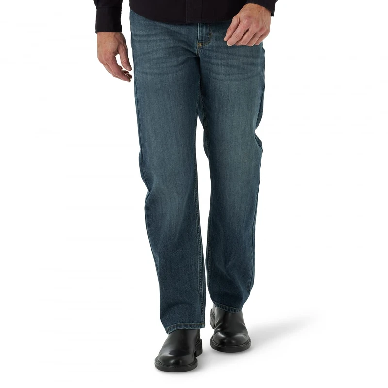 Wrangler Men's Free-to-Stretch Relaxed Fit Jean, Marine, 36W x 34L