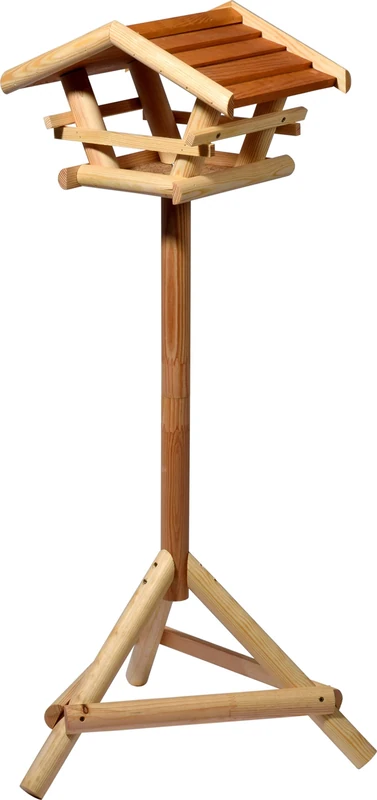 dobar® Green Label Weatherproof Bird Feeder with Stand as Kit - Decorative Bird House for Outdoor Use in the Garden or Balcony - 50 x 50 x 103 cm - Brown