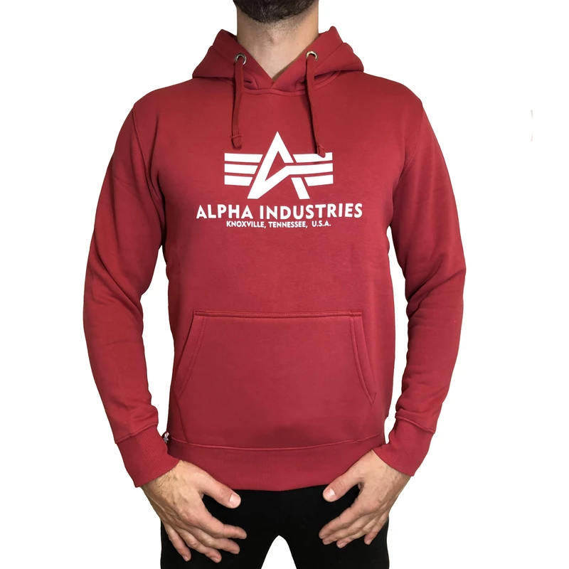 ALPHA INDUSTRIES Men's Basic Sports Hoodie, RBF red, XXL