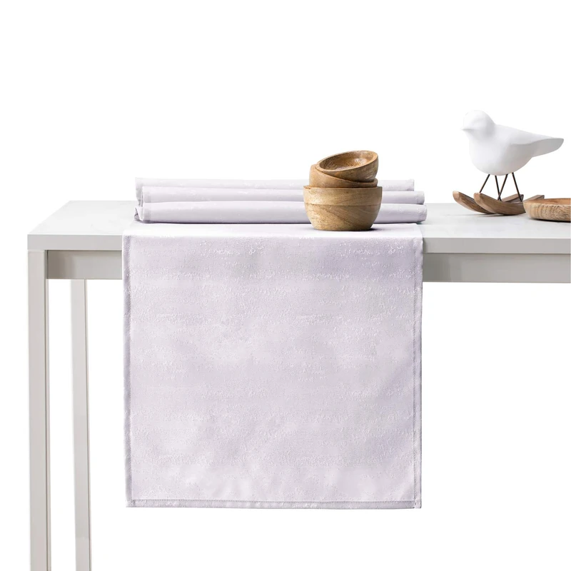 AmeliaHome Table Runner Set 35 x 200 cm and 115 x 200 cm Lotus Effect Water-Repellent Snake Skin Pattern Lilac Vesta