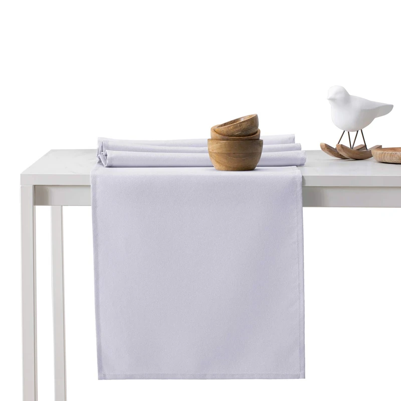 AmeliaHome Table Runner Set 35 x 180 cm and 115 x 180 cm Lotus Effect Water-Repellent Shiny Lilac Empire