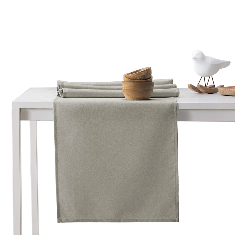 AmeliaHome Table Runner Set 35 x 180 cm and 115 x 180 cm Lotus Effect Water-Repellent Glossy Cappuccino Empire
