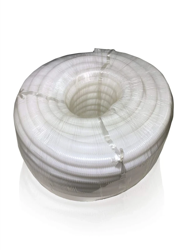 PE White Corrugated Flexi Pipe Tube Non-Split 10mm - 100m