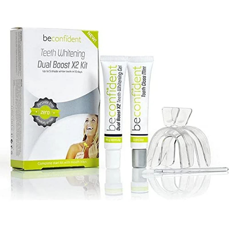BECONFIDENT 1733-66970 Teeth Whitening Dual Boost X2 Kit for Adults, Ideal for Everyday use, White