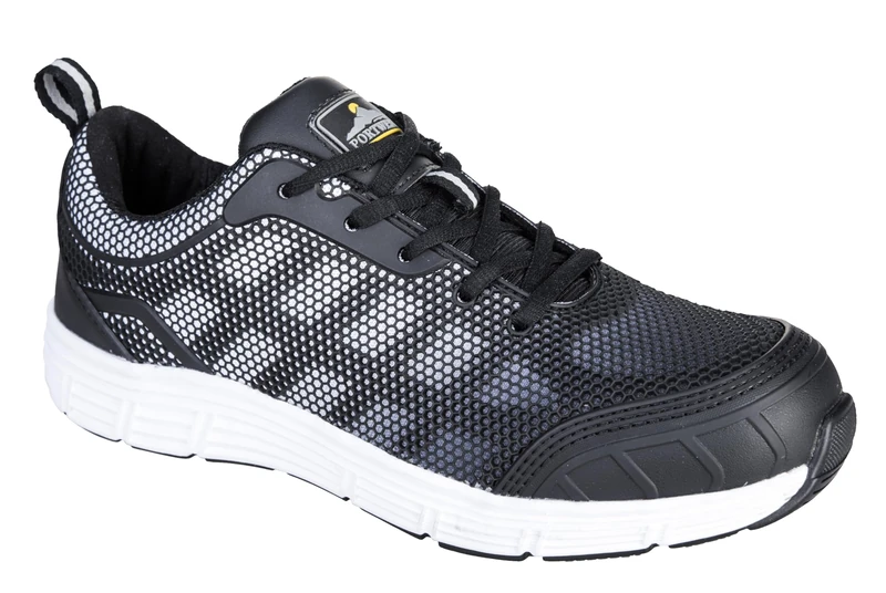 Portwest FT15 Slip Resistant Steelite Tove Trainer S1P Black/White, 40