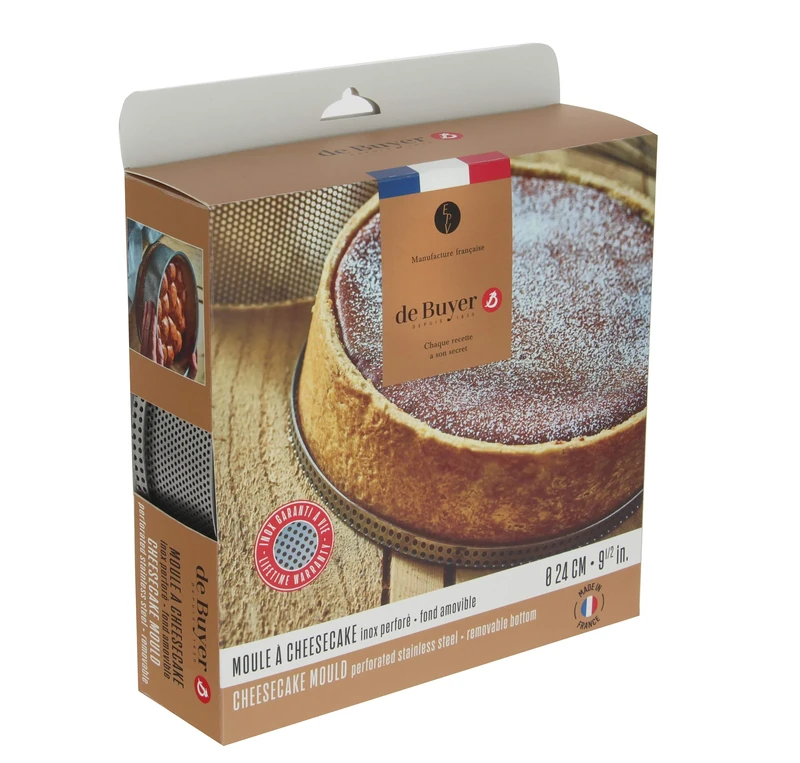 De Buyer Perforated Cheesecake Mould with Removable Base - 240x65mm