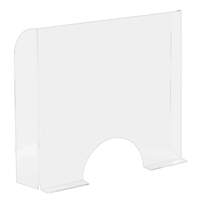 Exacompta - Ref 80058D - ExaScreen - Free-Standing Premium Protective Sneeze Guard Screen Divider - 95cm Height x 76cm Length, Gap for Documents & Payments, Easy to Clean