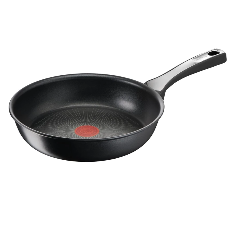 Tefal Unlimited On, Premium Cookware, 28 cm Frying Pan, UK's Long Lasting Non-Stick, Heat Indicator, Induction Hob Compatible, Dishwasher Safe, Aluminium, Black, G25906AZ