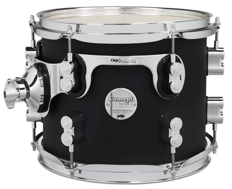 Pacific Drums Concept Maple Tom, 10" x 8", Satin Black Finish Ply