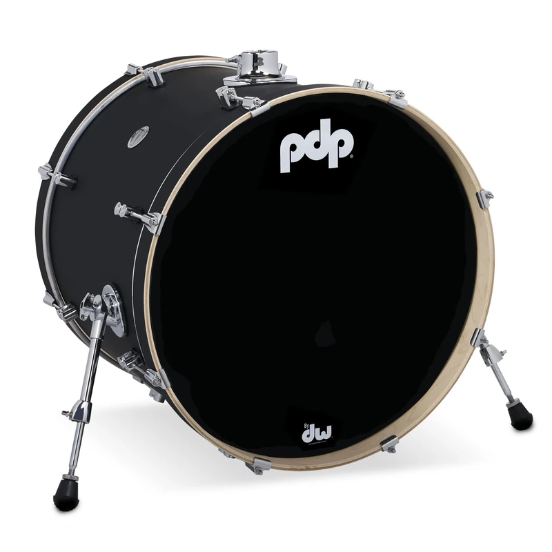Pacific Drums Concept Maple Bass Drum, 22" x 18", Satin Black Finish Ply | Features a European Maple shell, innovative DW drum hardware, and more