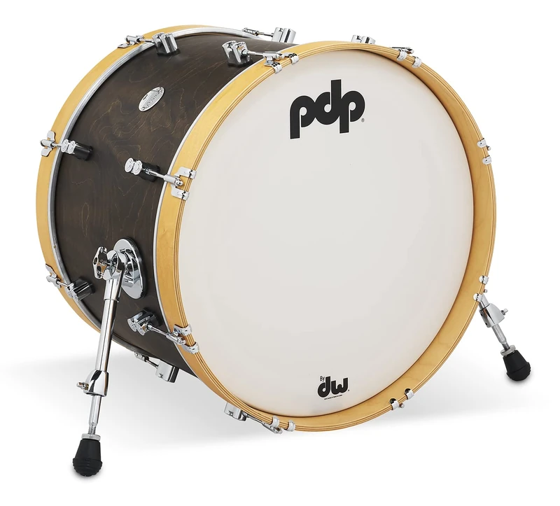 Pacific Drums Concept Classic Bass Drum, 20" x 14", Walnut Stain, Natural Stain Hoops