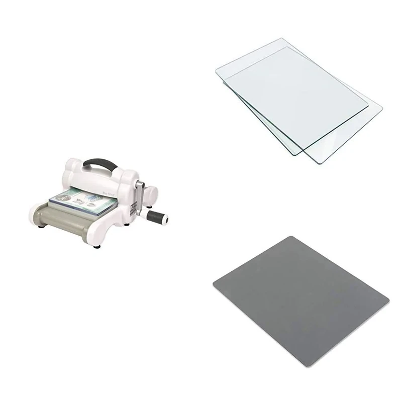 Sizzix Big Shot Machine Bundle, Standard Cutting Pads, Silicone Rubber Mat & Impressions Pad