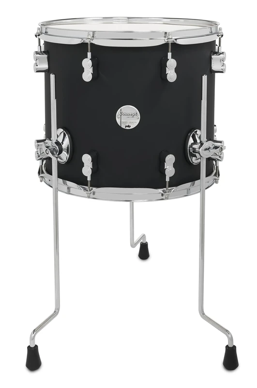 Pacific Drums Concept Maple Floor Tom, 14" x 12", Satin Black Finish Ply