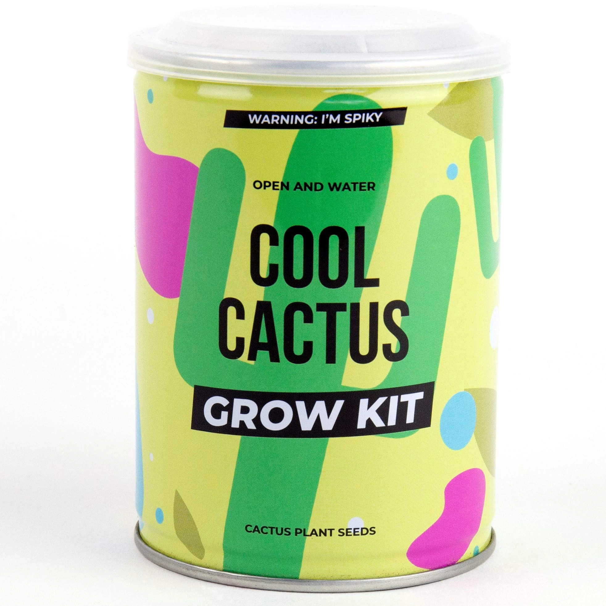 Gift Republic Cool Cactus Grow Tin Grow Your Own Cacti in a Tin Gardening Grow Kit Cute Gift