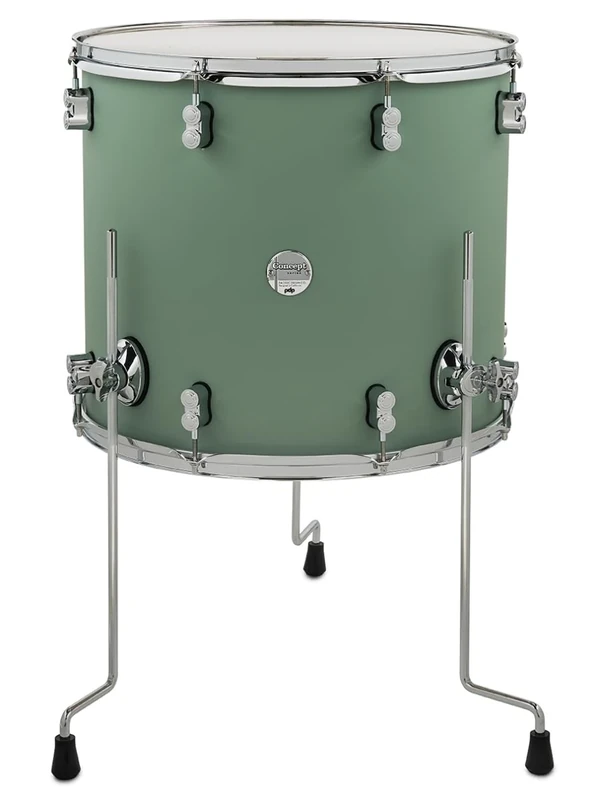 Pacific Drums Concept Maple Floor Tom, 18" x 16", Satin Seafoam Finish Ply | Features a European Maple shell, innovative DW drum hardware, and more