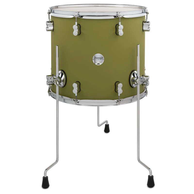 Pacific Drums Concept Maple Floor Tom, 16" x 14", Satin Olive Finish Ply