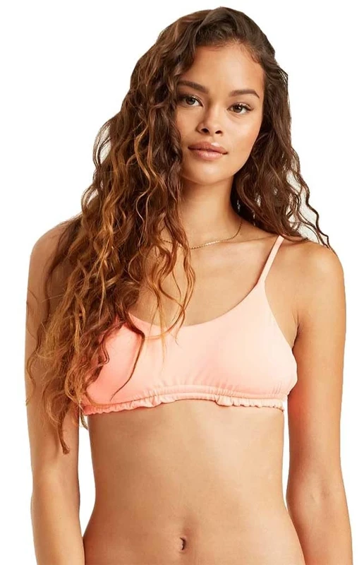 Billabong Women's Sol Searcher Ruched Mini Crop Bikini Top Black Small/8