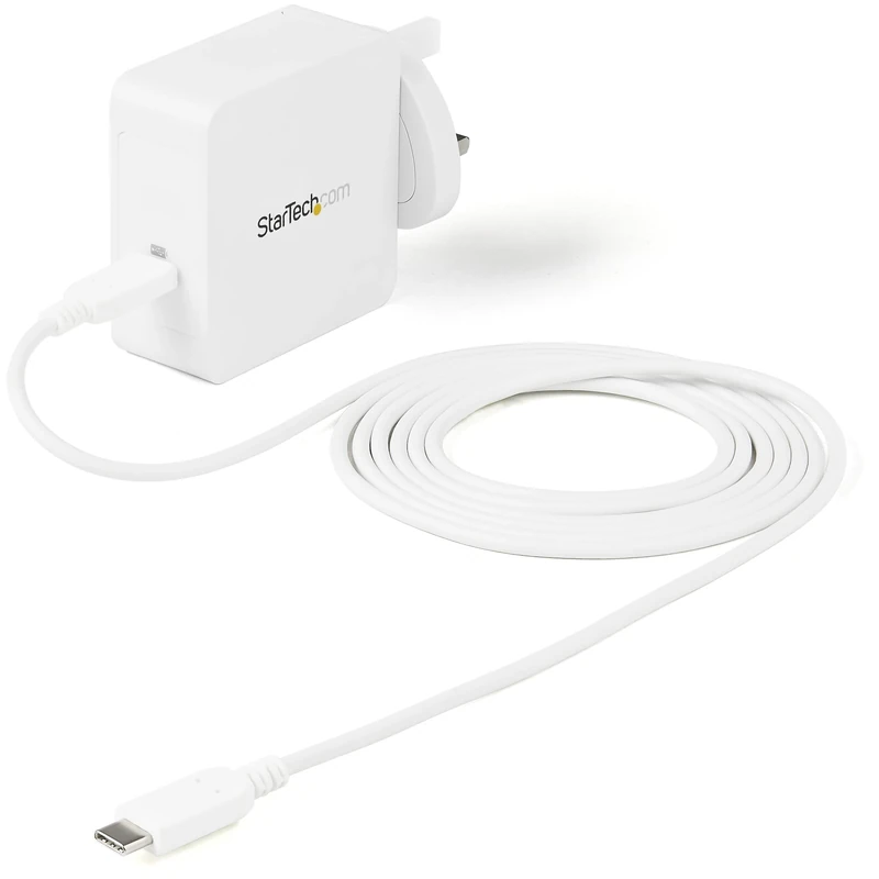 StarTech.com USB C Wall Charger - 60W PD 1m cable - Portable USB Type C Fast Charger - Universal Adapter Dell XPS, Lenovo X1 Carbon, HP Elitebook, Macbook Surface Pro 7 - USB IF/CE Certified (WCH1CUK)