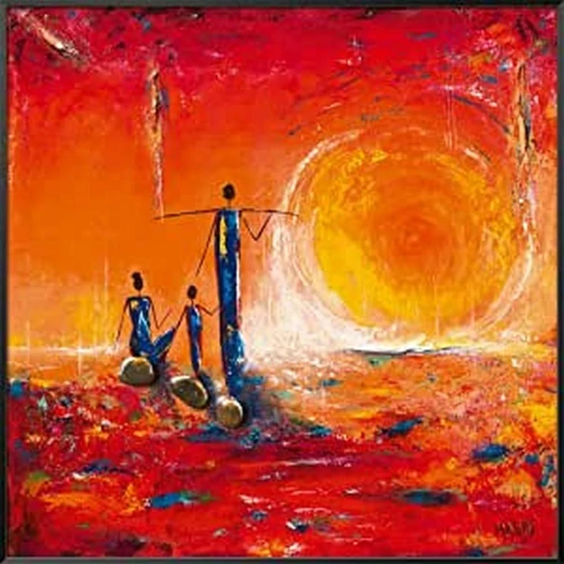 International Graphics - Framed art print - Marso - ''Soleil''- 71 x 71 cm - Frame Color: Black - Series ATHOS