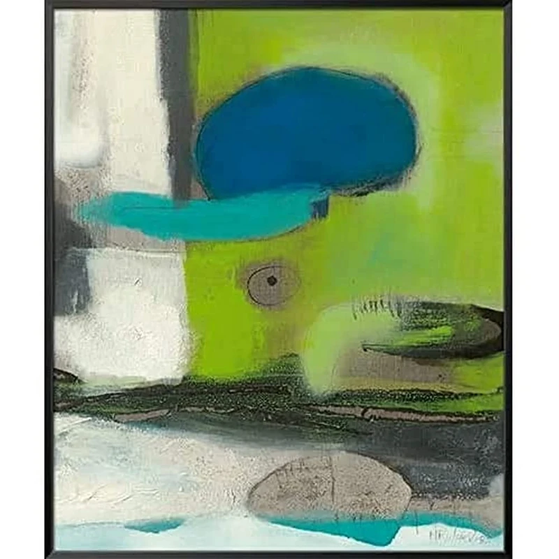International Graphics - Framed art print - Mechtild, Runde-Witjes - ''Grüne Dinge tun IV''- 51 x 61 cm - Frame Color: Black - Series ATHOS - Image 1