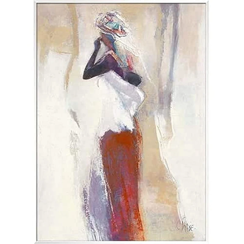 International Graphics - Framed art print - Chantal, Parise - ''Silhouettes Africaines VI''- 51 x 71 cm - Frame Color: White - Series ATHOS