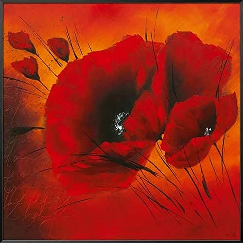 International Graphics - Framed art print - Isabelle, Zacher-Finet - ''Quand l´amour fleurit III''- 71 x 71 cm - Frame Color: Black - Series ATHOS