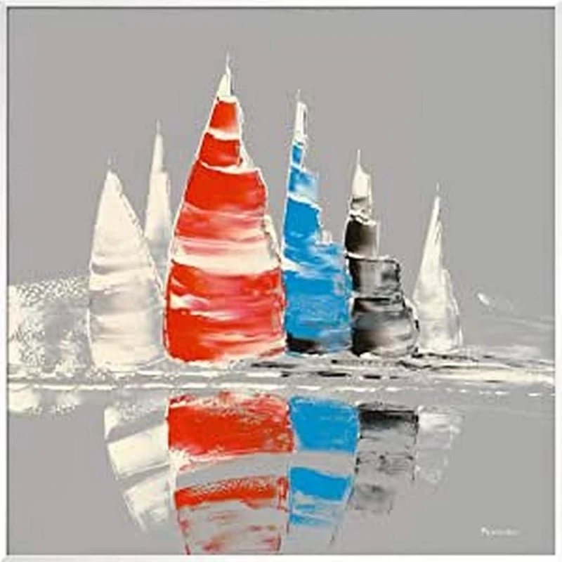 International Graphics - Framed art print - Guy, Fontdeville - ''Régate I''- 71 x 71 cm - Frame Color: White - Series ATHOS - Image 1