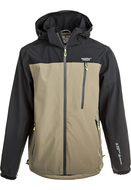 Weather Report Delton W-PRO15000 Men's Functional Jacket with Environmentally Friendly Coating (PFC Free) - Black - Small