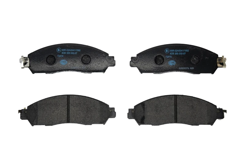 HELLA 8DB 355 032-071 Brake pad set - incl. wear warning contact - T2576 - for e.g. NISSAN / RENAULT